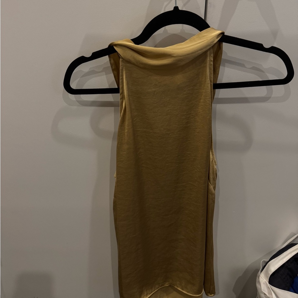 Wilfred Gold Satin Halter Neck Top